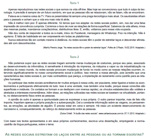 Redação UNIFESP 2018