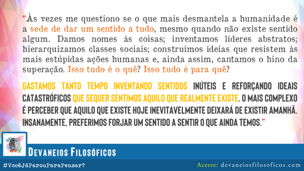 Dar sentido às coisas