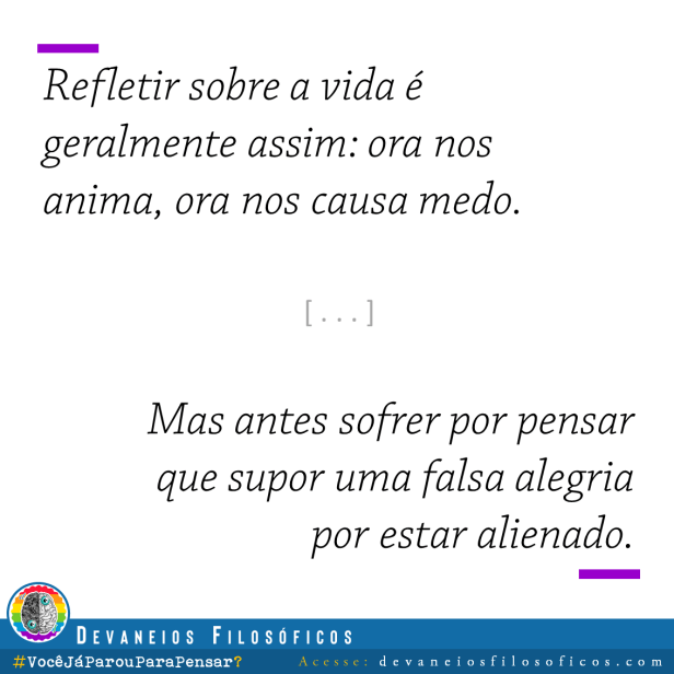 Refletir sobre a vida