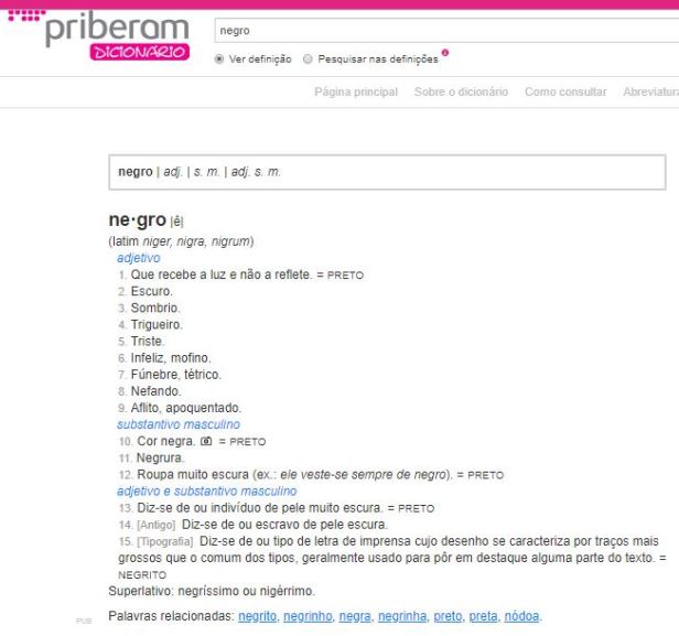 Negro - Priberiam Dicionário